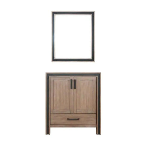 Image of Ziva 30" Rustic Barnwood Single Vanity, no Top and 28" Mirror | LZV352230SN00M28