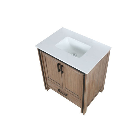 Image of Ziva 30" Rustic Barnwood Single Vanity, Cultured Marble Top, White Square Sink and no Mirror | LZV352230SNJS000