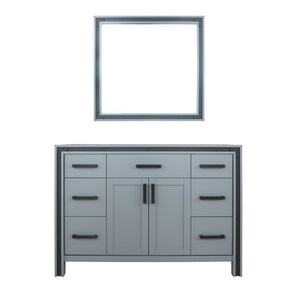 Ziva 48" Dark Grey Single Vanity, no Top and 34" Mirror | LZV352248SB00M34