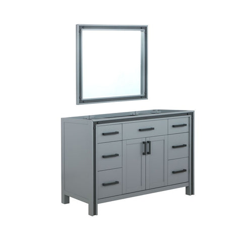 Image of Ziva 48" Dark Grey Single Vanity, no Top and 34" Mirror | LZV352248SB00M34