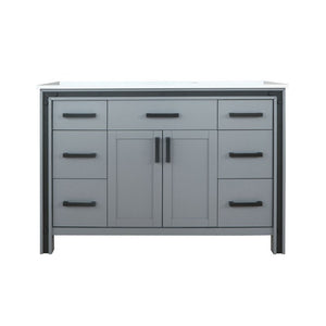 Ziva 48" Dark Grey Single Vanity, Cultured Marble Top, White Square Sink and no Mirror | LZV352248SBJS000