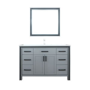 Ziva 48" Dark Grey Single Vanity Set, Cultured Marble Top | LZV352248SBJSM34F