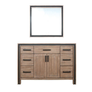 Ziva 48" Rustic Barnwood Single Vanity, no Top and 34" Mirror | LZV352248SN00M34