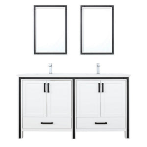 Ziva 60" White Double Vanity Set, Cultured Marble Top | LZV352260SAJSM22F