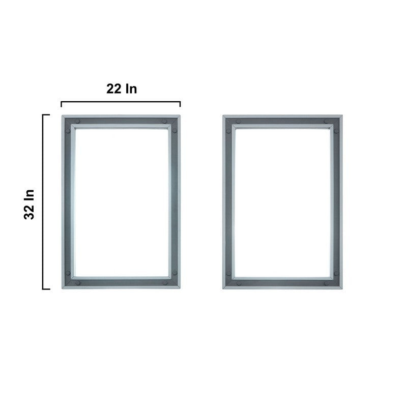 Ziva 60 Inch Dark Grey Double Vanity, no Top and 22 Inch Mirrors | LZV352260SB00M22