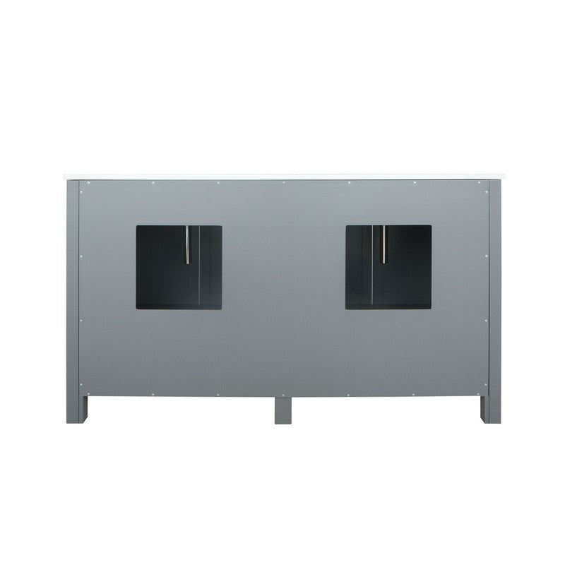 Ziva 60" Dark Grey Double Vanity, Cultured Marble Top, White Square Sink and no Mirror | LZV352260SBJS000