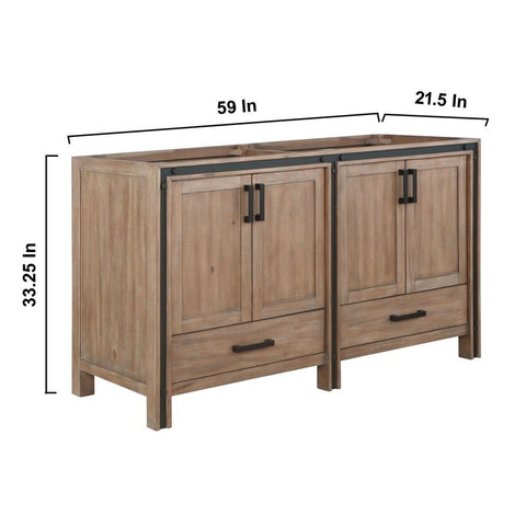 Image of Ziva 60" Rustic Barnwood Vanity Cabinet Only | LZV352260SN00000
