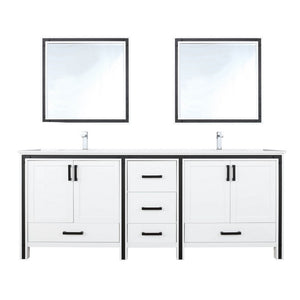 Ziva 80" White Double Vanity Set, Cultured Marble Top | LZV352280SAJSM30F
