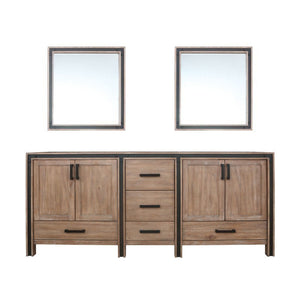 Ziva 80" Rustic Barnwood Double Vanity, no Top and 30" Mirrors | LZV352280SN00M30