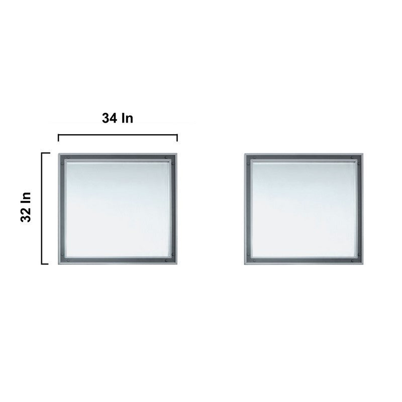 Ziva 84" Dark Grey Double Vanity, no Top and 34" Mirrors | LZV352284SB00M34