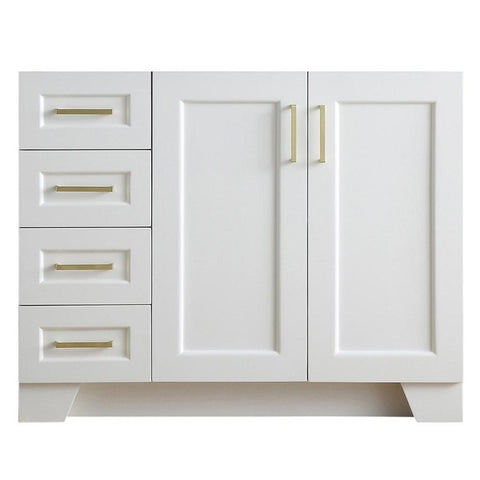 Image of Ariel Taylor 42" White Transitional Single Sink Base Cabinet Q043S-R-BC-WHT
