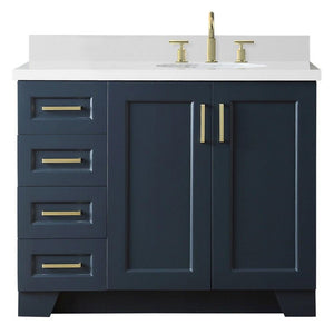 Ariel Taylor 43" Midnight Blue Modern Oval Sink Bathroom Vanity Q43SRB-WQO-MNB