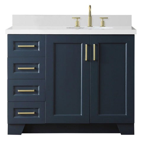 Image of Ariel Taylor 43" Midnight Blue Modern Oval Sink Bathroom Vanity Q43SRB-WQO-MNB