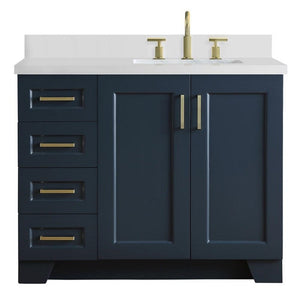 Ariel Taylor 43" Midnight Blue Modern Rectangle Sink Bathroom Vanity Q43SRB-WQR-MNB
