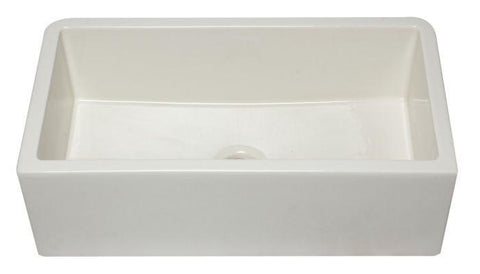 Image of Alfi Brand AB3318SB 33" Smooth Solid Thick Wall Fireclay Single Bowl Farm Sink AB3318SB-W