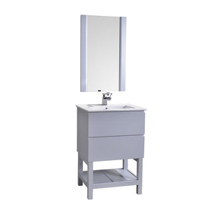 Alya Bath Biscayne 24" Single Bathroom Vanity with 20" Mirrors BC-3501-24-LG-M20
