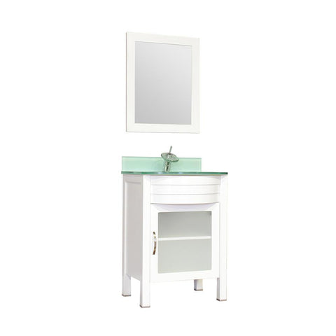Image of Alya Bath Elite 24" Single Modern Bathroom Vanity with Countertop AW-082-24-W-LGGT-NM