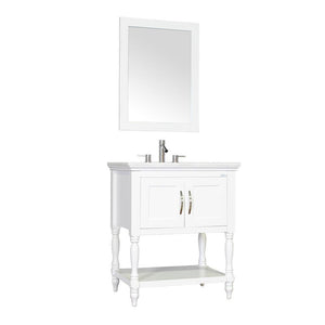 Alya Bath Hampton 30" Single Contemporary Bathroom Vanity with Countertop LA-209-30-W-NT-BMT-NM