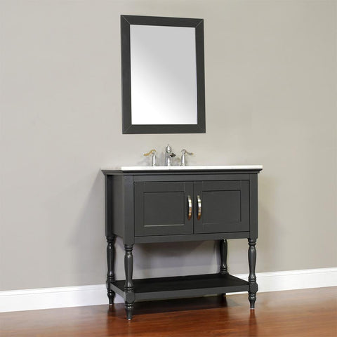 Image of Alya Bath Hampton 36" Single Contemporary Bathroom Vanity with Countertop LA-209-36-W-NT-BMT-NM
