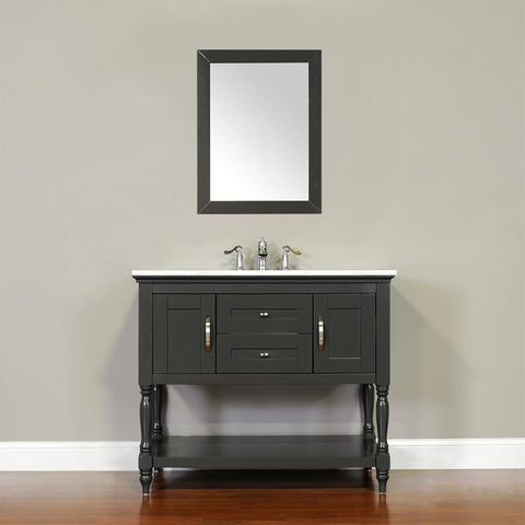 Image of Alya Bath Hampton 42" Single Contemporary Bathroom Vanity with Countertop LA-209-42-W-NT-BMT-NM