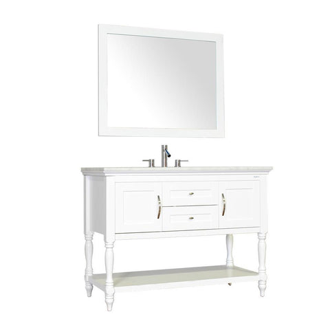 Image of Alya Bath Hampton 48" Single Contemporary Bathroom Vanity with Countertop LA-209-48-W-NT-BMT-NM