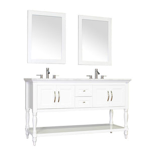 Alya Bath Hampton 60" Double Contemporary Bathroom Vanity with Countertop LA-209-60-W-NT-DBL-BMT-NM