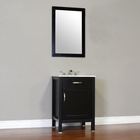 Alya Bath Hudson 24" Single Contemporary Bathroom Vanity with Countertop FW-8016-24-B-NT-BMT-NM