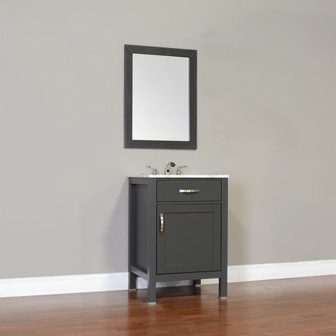 Alya Bath Hudson 24" Single Contemporary Bathroom Vanity with Countertop FW-8016-24-B-NT-BMT-NM