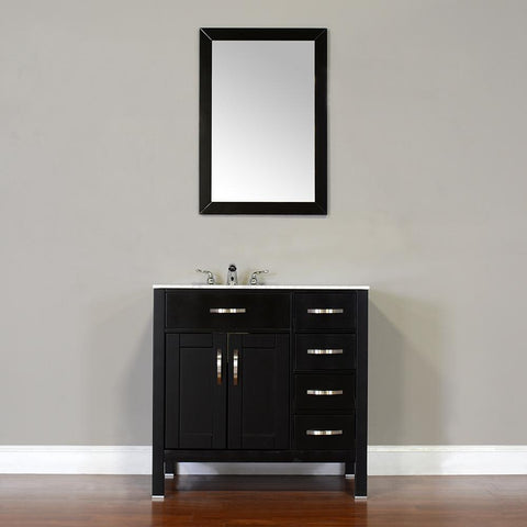 Image of Alya Bath Hudson 36" Single Contemporary Bathroom Vanity with Countertop FW-8016-36-B-NT-BMT-NM