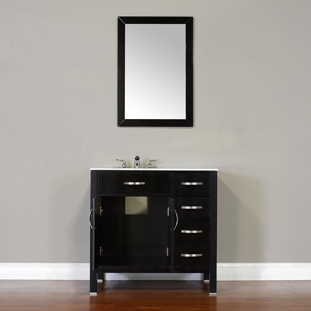 Alya Bath Hudson 36" Single Contemporary Bathroom Vanity with Countertop FW-8016-36-B-NT-BMT-NM