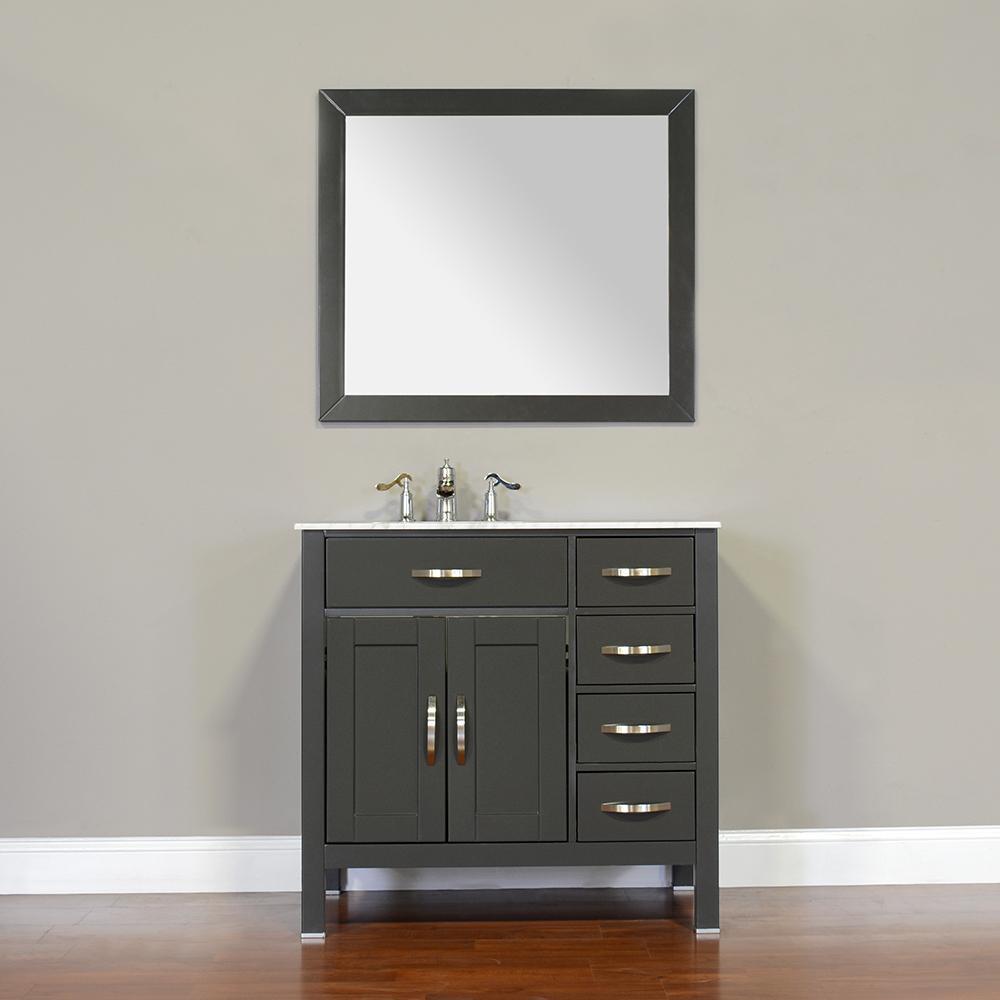 Alya Bath Hudson 36" Single Contemporary Bathroom Vanity with Countertop FW-8016-36-B-NT-BMT-NM