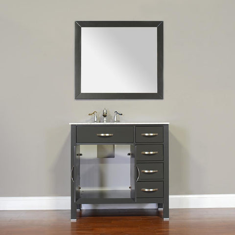 Image of Alya Bath Hudson 36" Single Contemporary Bathroom Vanity with Countertop FW-8016-36-B-NT-BMT-NM