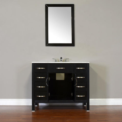 Image of Alya Bath Hudson 42" Single Contemporary Bathroom Vanity with Countertop FW-8016-42-W-NT-WMT-NM