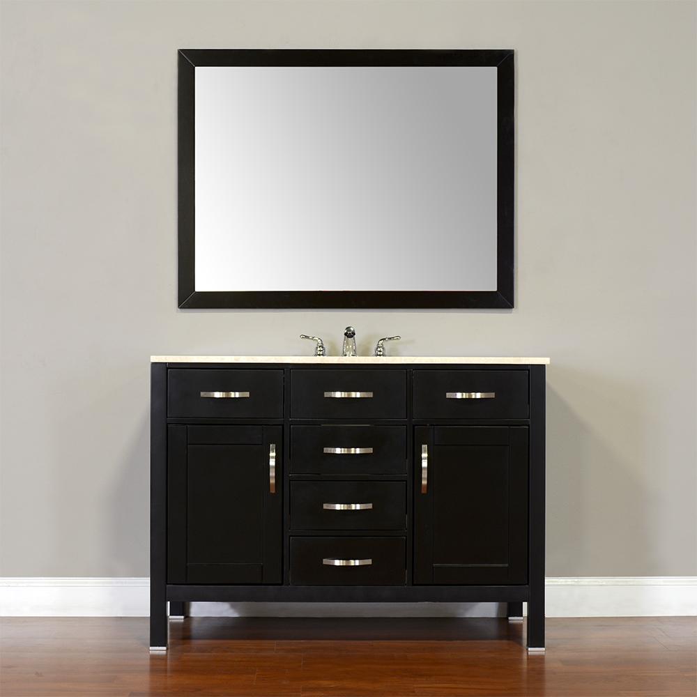 Alya Bath Hudson 48" Single Contemporary Bathroom Vanity with Countertop FW-8016-48-B-NT-BMT-NM