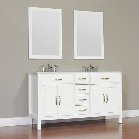 Image of Alya Bath Hudson 60" Double Contemporary Bathroom Vanity with Countertop FW-8016-60-B-NT-DBL-BMT-NM