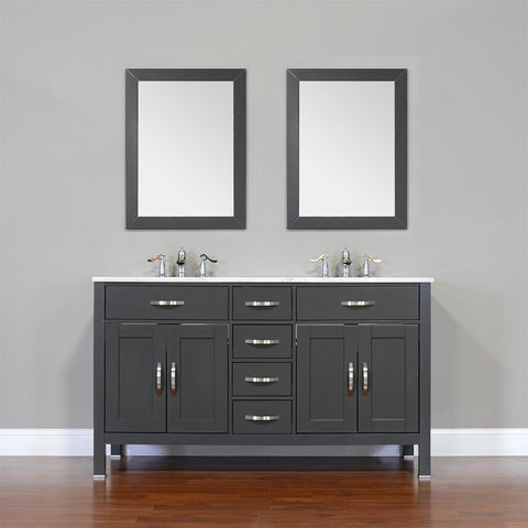 Image of Alya Bath Hudson 60" Double Contemporary Bathroom Vanity with Countertop FW-8016-60-B-NT-DBL-BMT-NM
