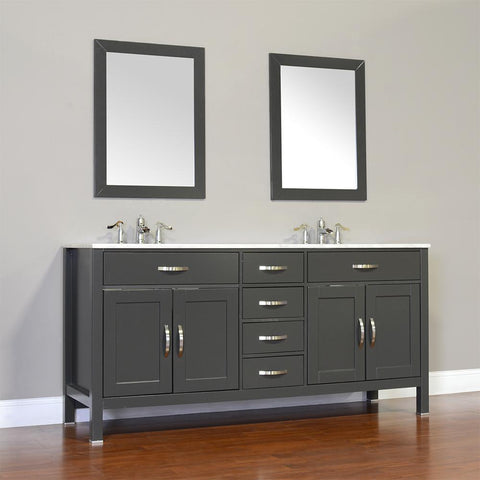 Image of Alya Bath Hudson 72" Double Contemporary Bathroom Vanity with Countertop FW-8016-72-B-NT-DBL-BMT-NM