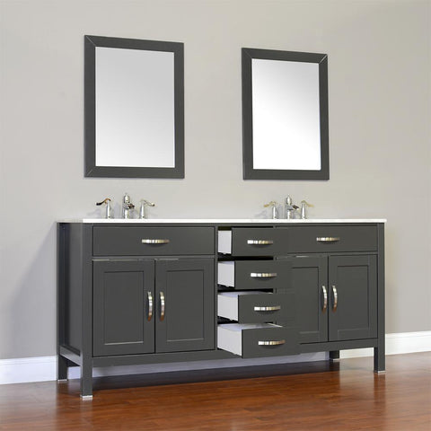 Image of Alya Bath Hudson 72" Double Contemporary Bathroom Vanity with Countertop FW-8016-72-B-NT-DBL-BMT-NM