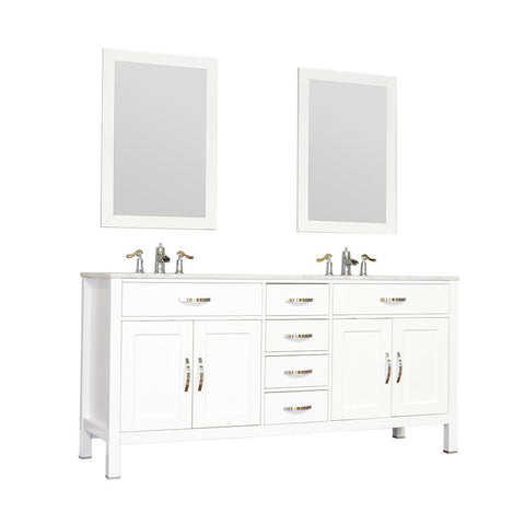 Image of Alya Bath Hudson 72" Double Contemporary Bathroom Vanity with Countertop FW-8016-72-W-NT-DBL-BMT-NM