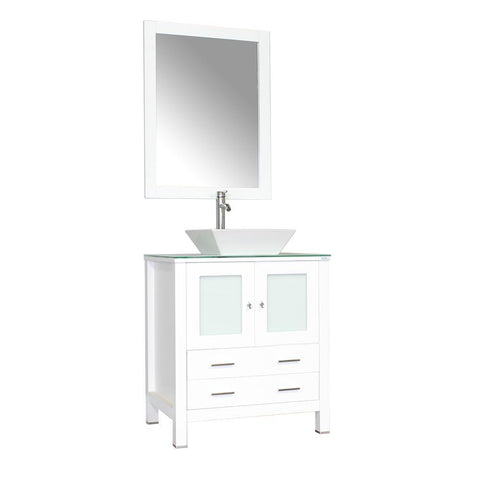 Image of Alya Bath Leeds 24" Modern Single Bathroom Vanity without Mirror AW-125-24-W