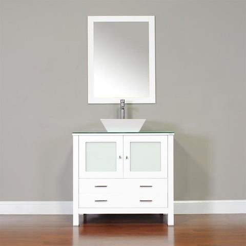 Image of Alya Bath Leeds 36" Modern Single Bathroom Vanity without Mirror AW-125-36-B