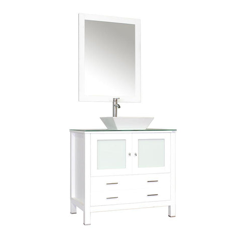 Image of Alya Bath Leeds 36" Modern Single Bathroom Vanity without Mirror AW-125-36-W
