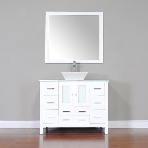 Image of Alya Bath Leeds 42" Modern Single Bathroom Vanity without Mirror AW-125-42-B