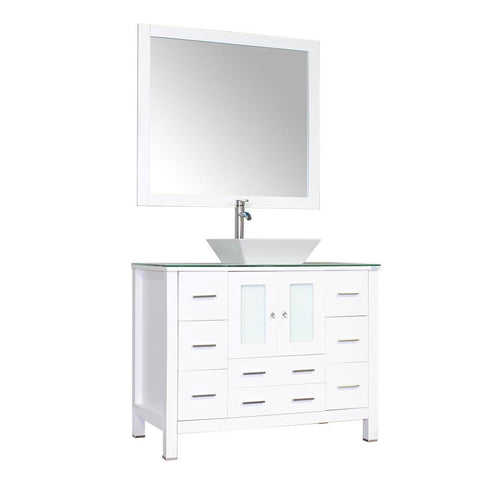 Image of Alya Bath Leeds 42" Modern Single Bathroom Vanity without Mirror AW-125-42-W