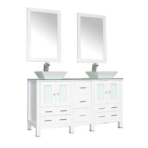 Image of Alya Bath Leeds 60" Modern Single Bathroom Vanity without Mirror AW-125-60-B-DBL