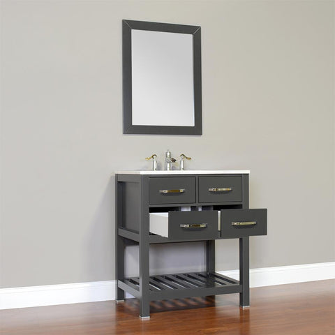 Image of Alya Bath Manhattan 30" Single Contemporary Bathroom Vanity with Countertop FW-8017-30-B-NT-BMT-NM