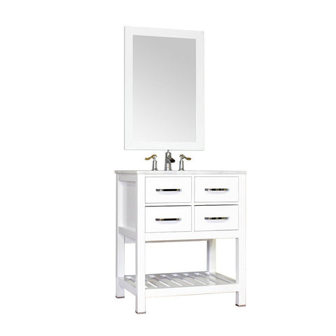 Image of Alya Bath Manhattan 30" Single Contemporary Bathroom Vanity with Countertop FW-8017-30-W-NT-BMT-NM