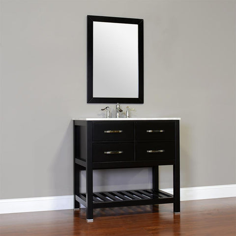 Image of Alya Bath Manhattan 36" Single Contemporary Bathroom Vanity with Countertop FW-8017-36-B-NT-BMT-NM