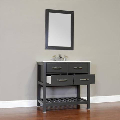 Image of Alya Bath Manhattan 36" Single Contemporary Bathroom Vanity with Countertop FW-8017-36-B-NT-BMT-NM