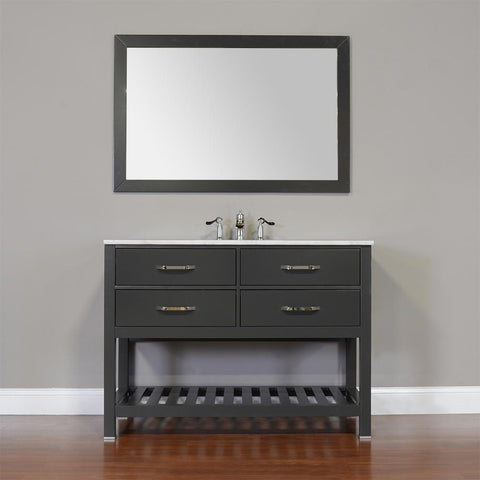 Image of Alya Bath Manhattan 48" Single Contemporary Bathroom Vanity with Countertop FW-8017-48-B-NT-BMT-NM